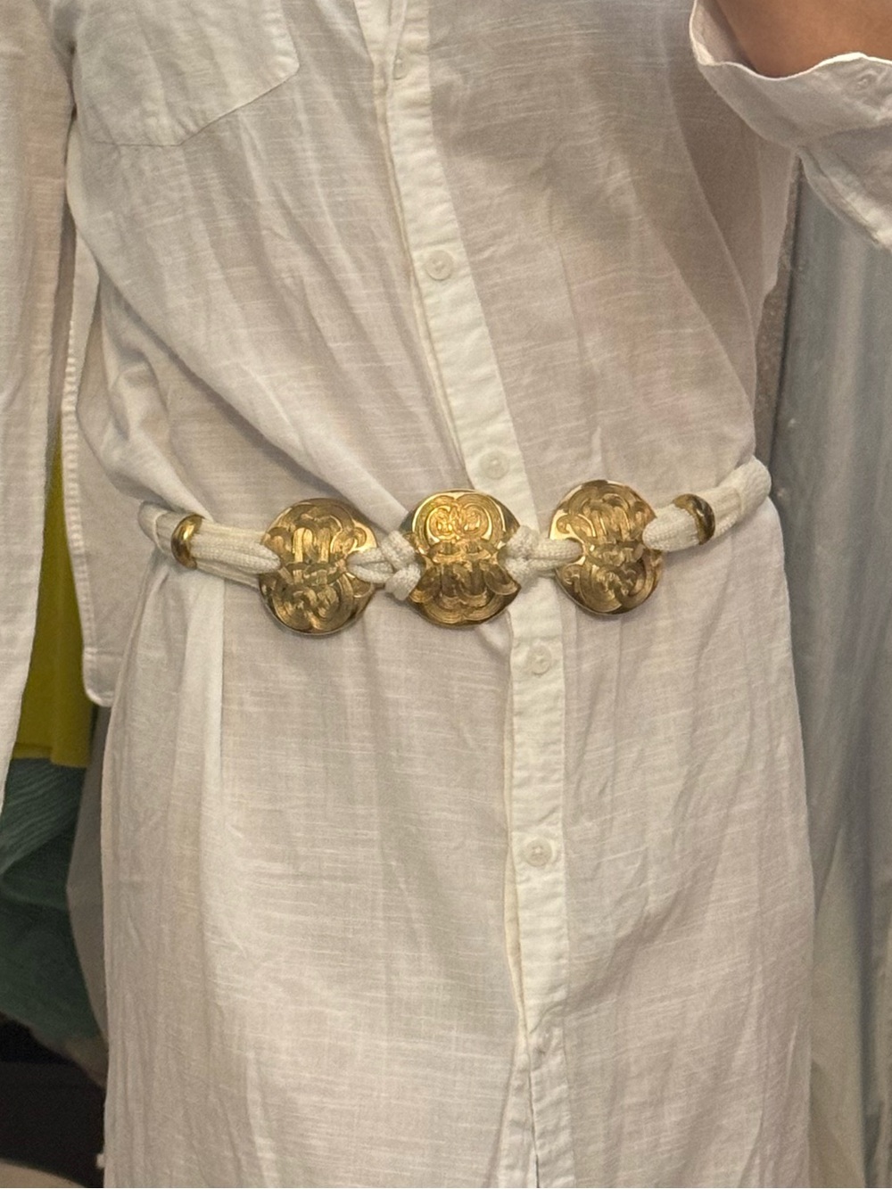 Vintage 80s White Belt
